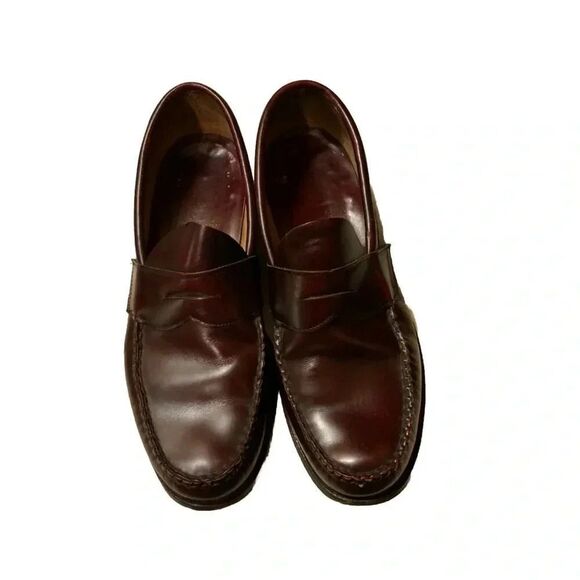 JOHNSTON MURPHY ARISTOCRAFT HEIDELBERG BURGUNDY LEATHER PENNY LOAFER SIZE 8 - Picture 2 of 8